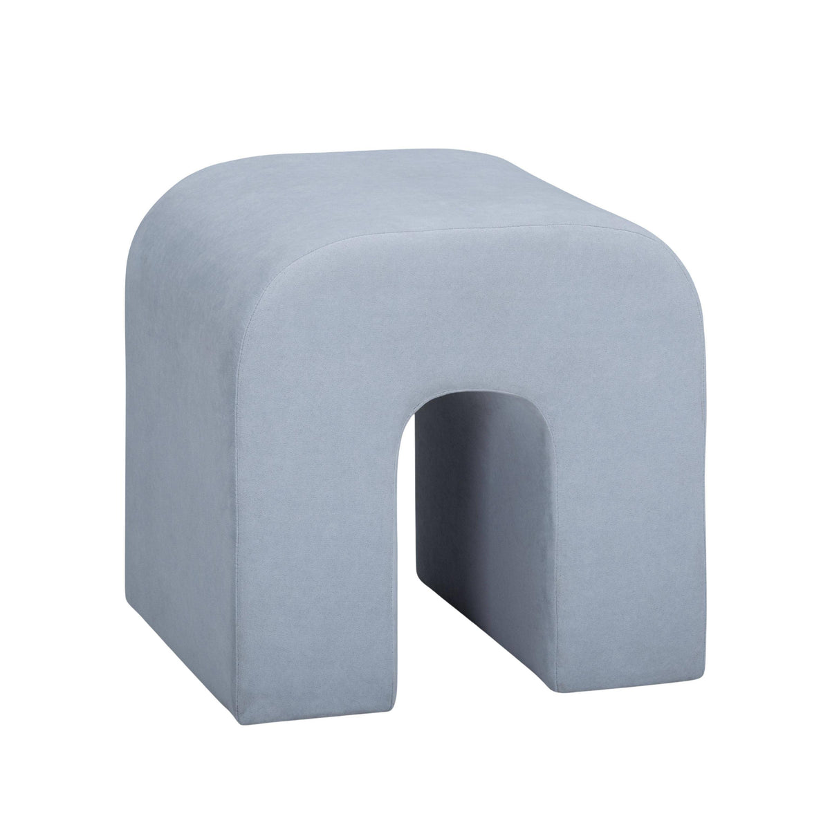 TOV Desi Light Blue Velvet Ottoman