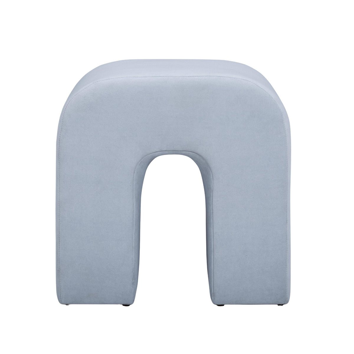 TOV Desi Light Blue Velvet Ottoman