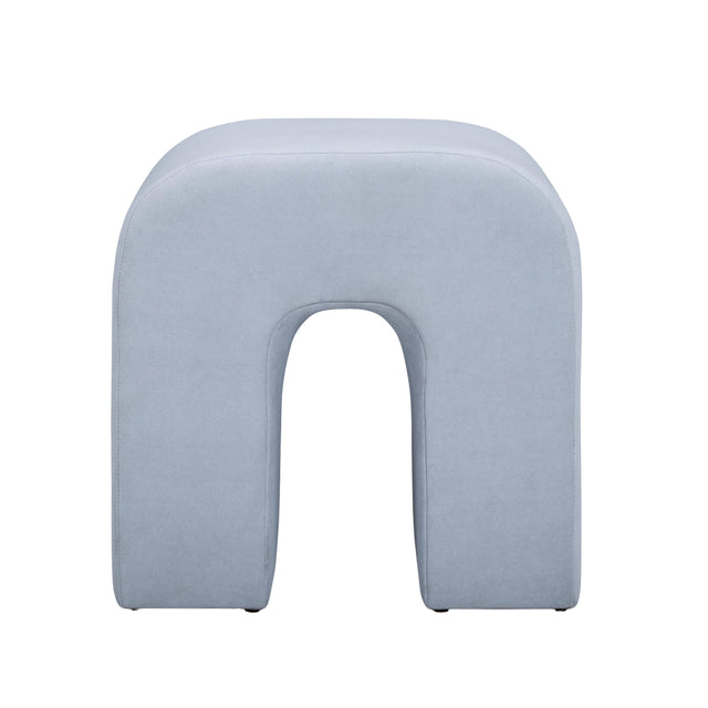 TOV Desi Light Blue Velvet Ottoman