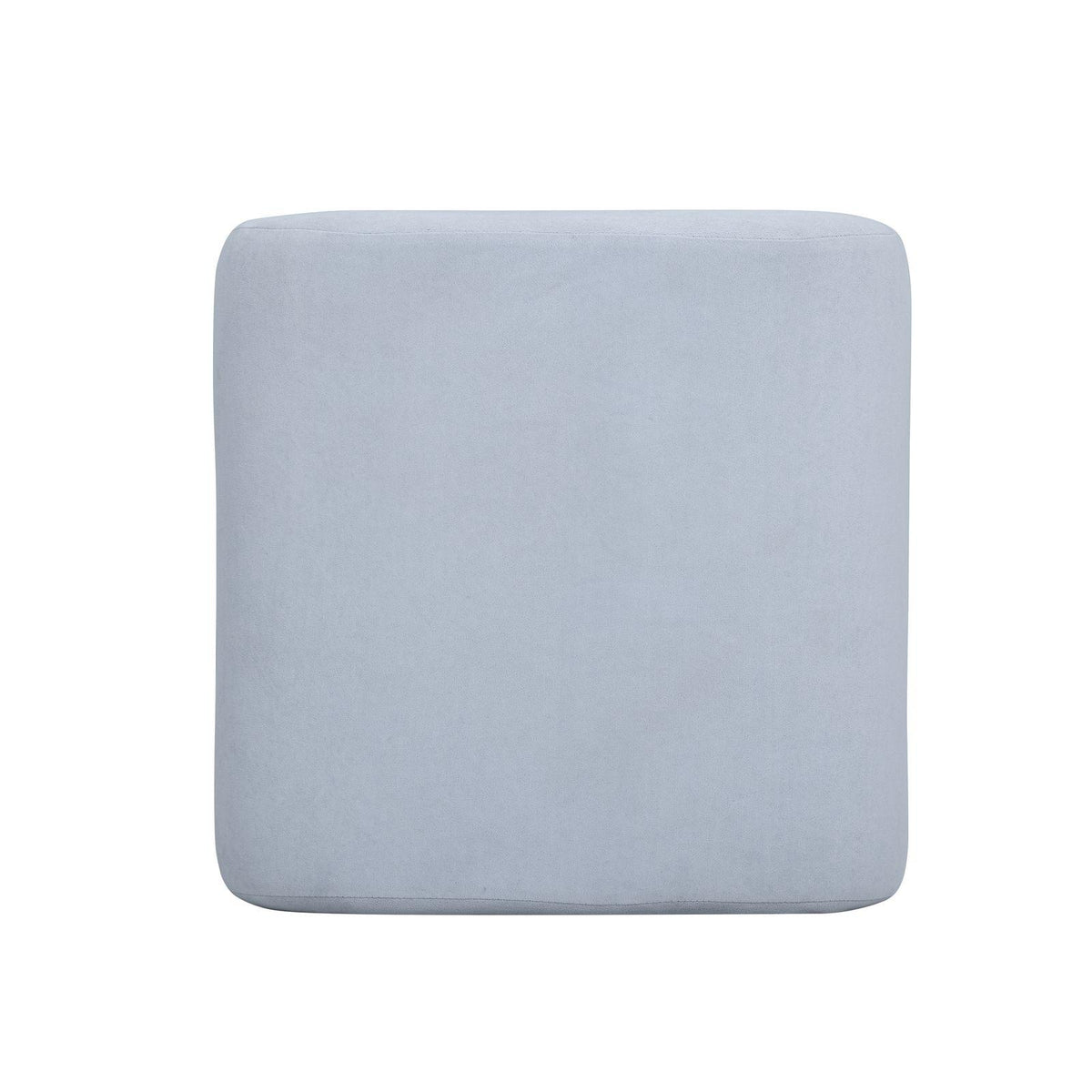 TOV Desi Light Blue Velvet Ottoman