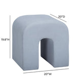 TOV Desi Light Blue Velvet Ottoman