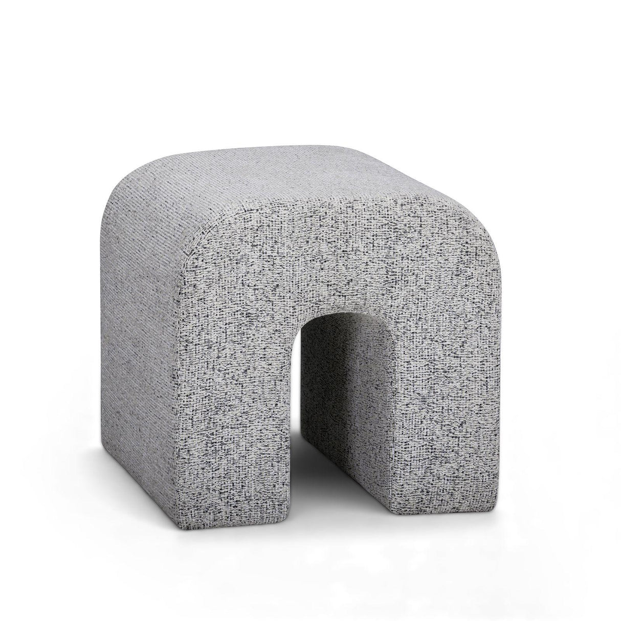 TOV Desi Black and White Woven Fabric Ottoman