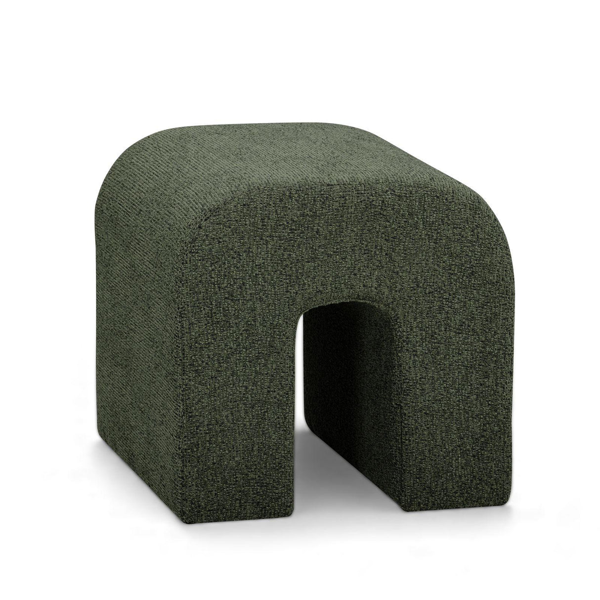 TOV Desi Green Woven Fabric Ottoman