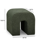 TOV Desi Green Woven Fabric Ottoman