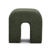 TOV Desi Green Woven Fabric Ottoman