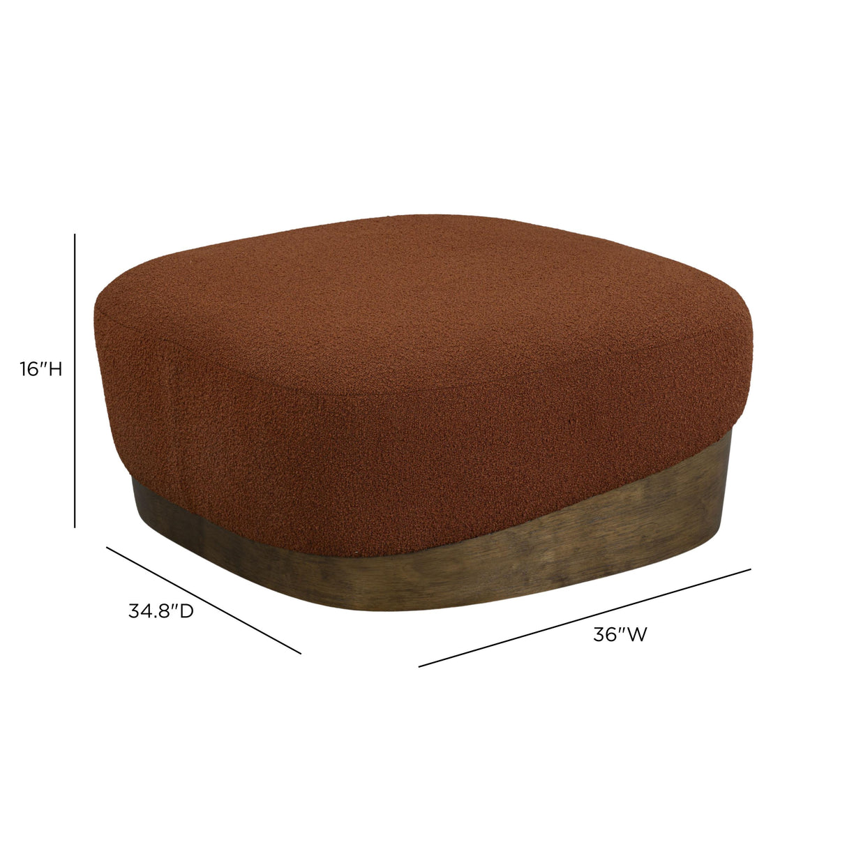 TOV Domina Autumn Red Boucle Ottoman