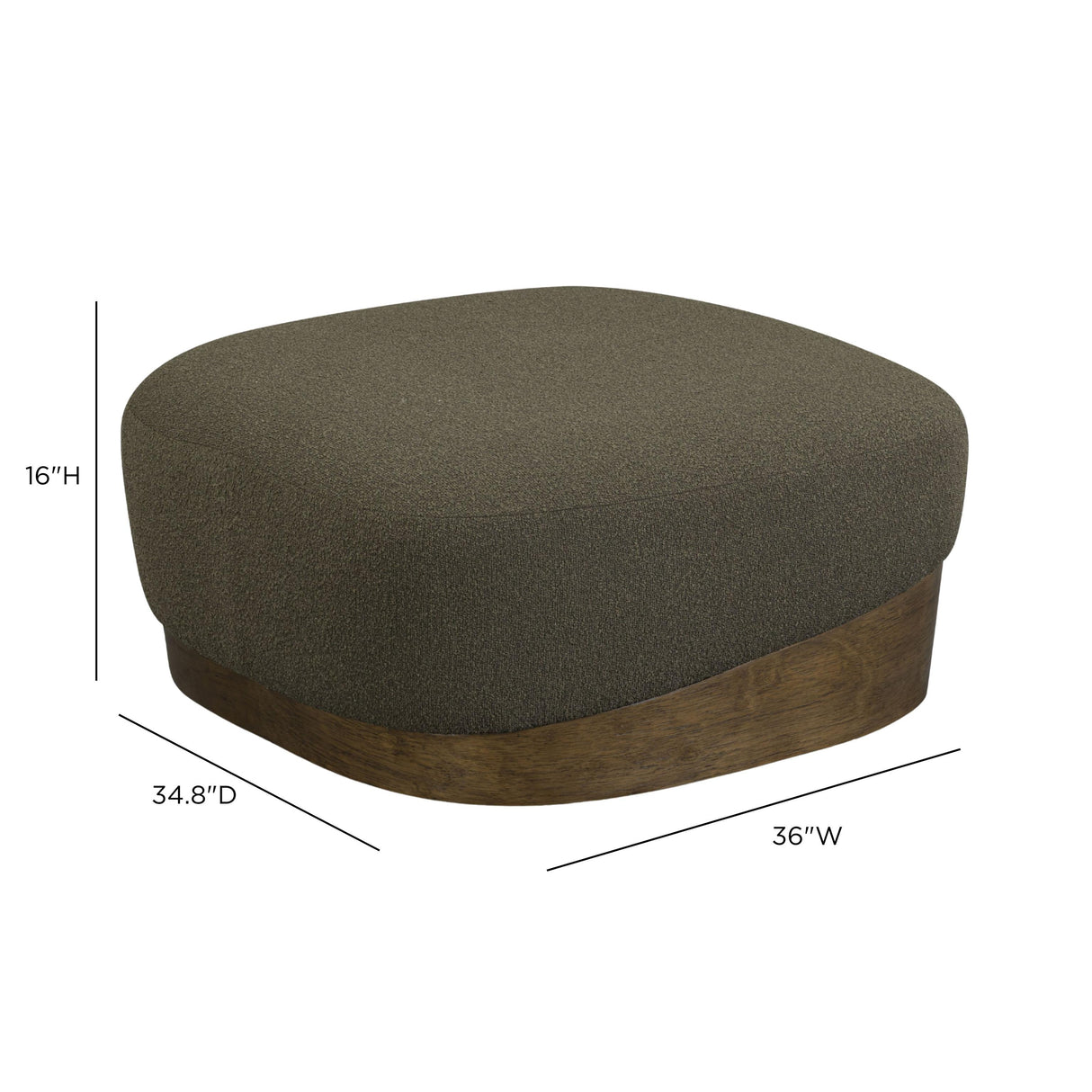 TOV Domina Kale Green Boucle Ottoman