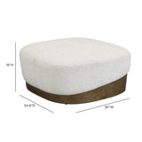 TOV Domina Sugar Off-White Boucle Ottoman