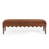 TOV Oodle Bronze Vegan Mohair Bench in Walnut