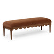 TOV Oodle Bronze Vegan Mohair Bench in Walnut