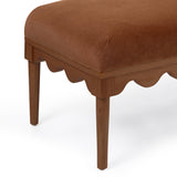 TOV Oodle Bronze Vegan Mohair Bench in Walnut