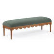 TOV Oodle Green Vegan Mohair Bench in Walnut