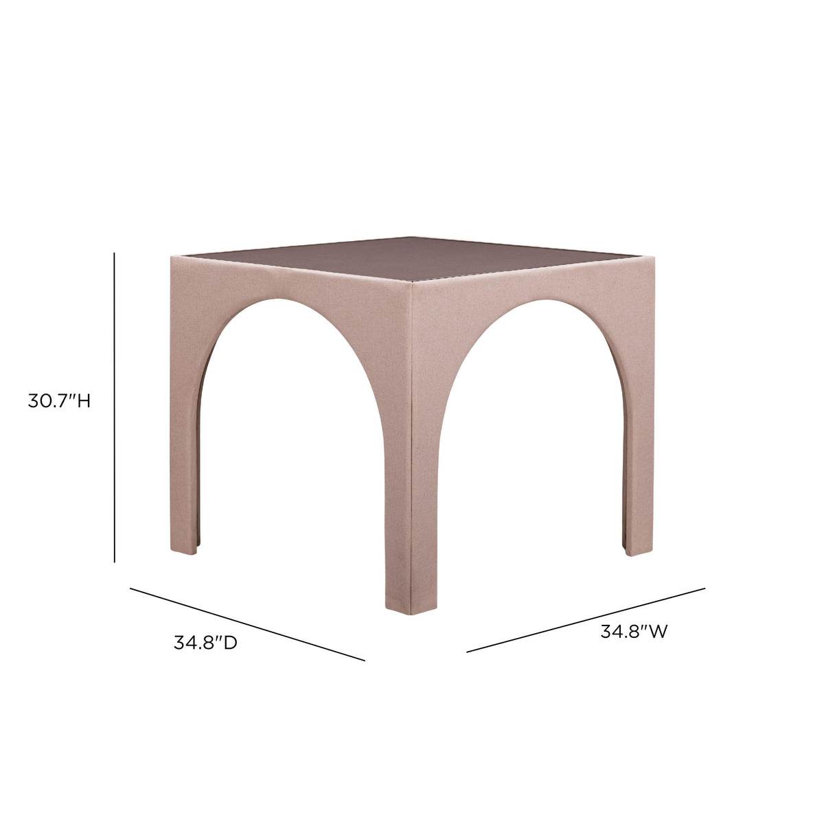 TOV Tomlin Light Pink Performance Chenille Game Table