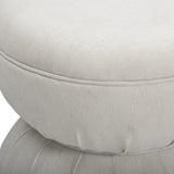 TOV Tomlin Cream Performance Chenille Game Ottoman