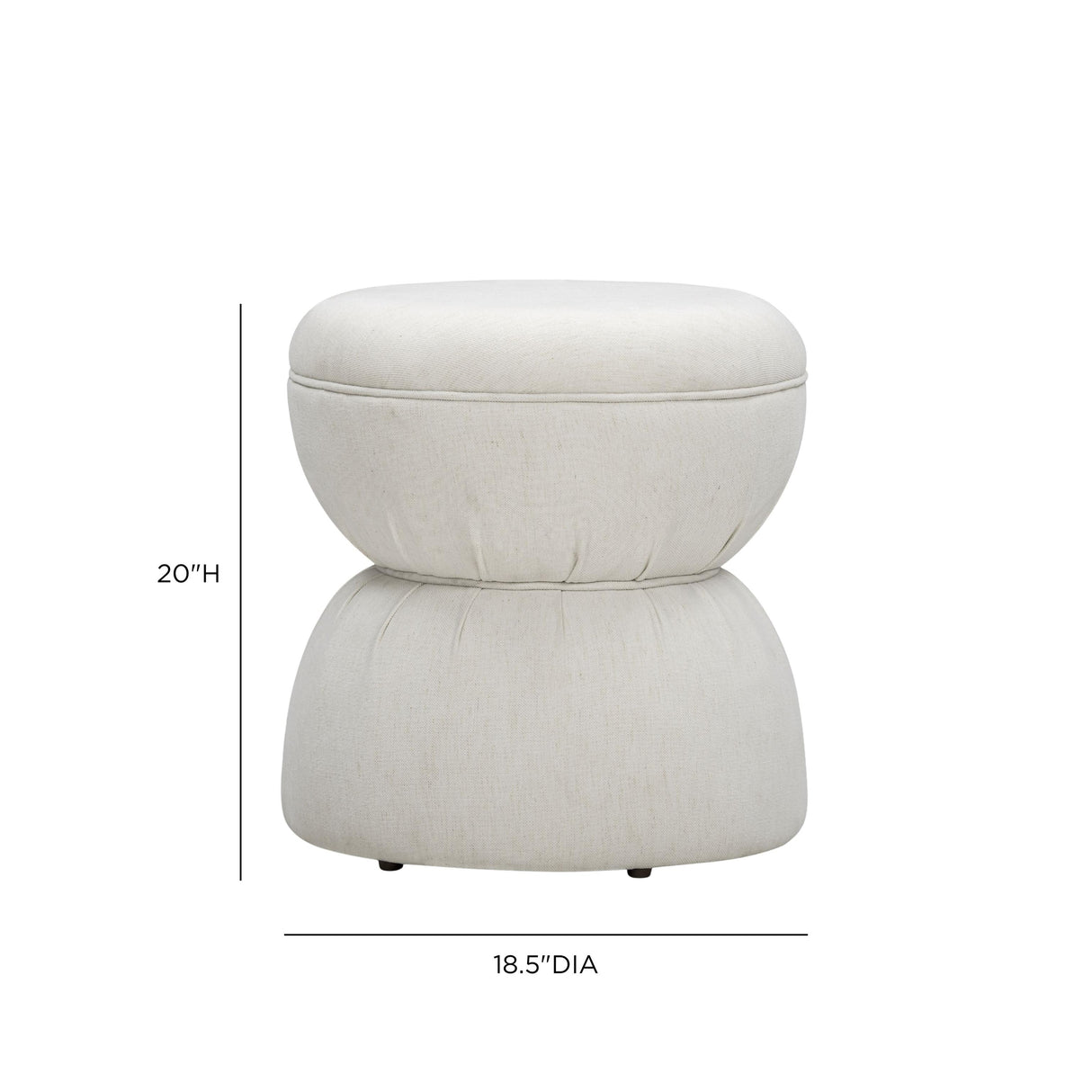 TOV Tomlin Cream Performance Chenille Game Ottoman