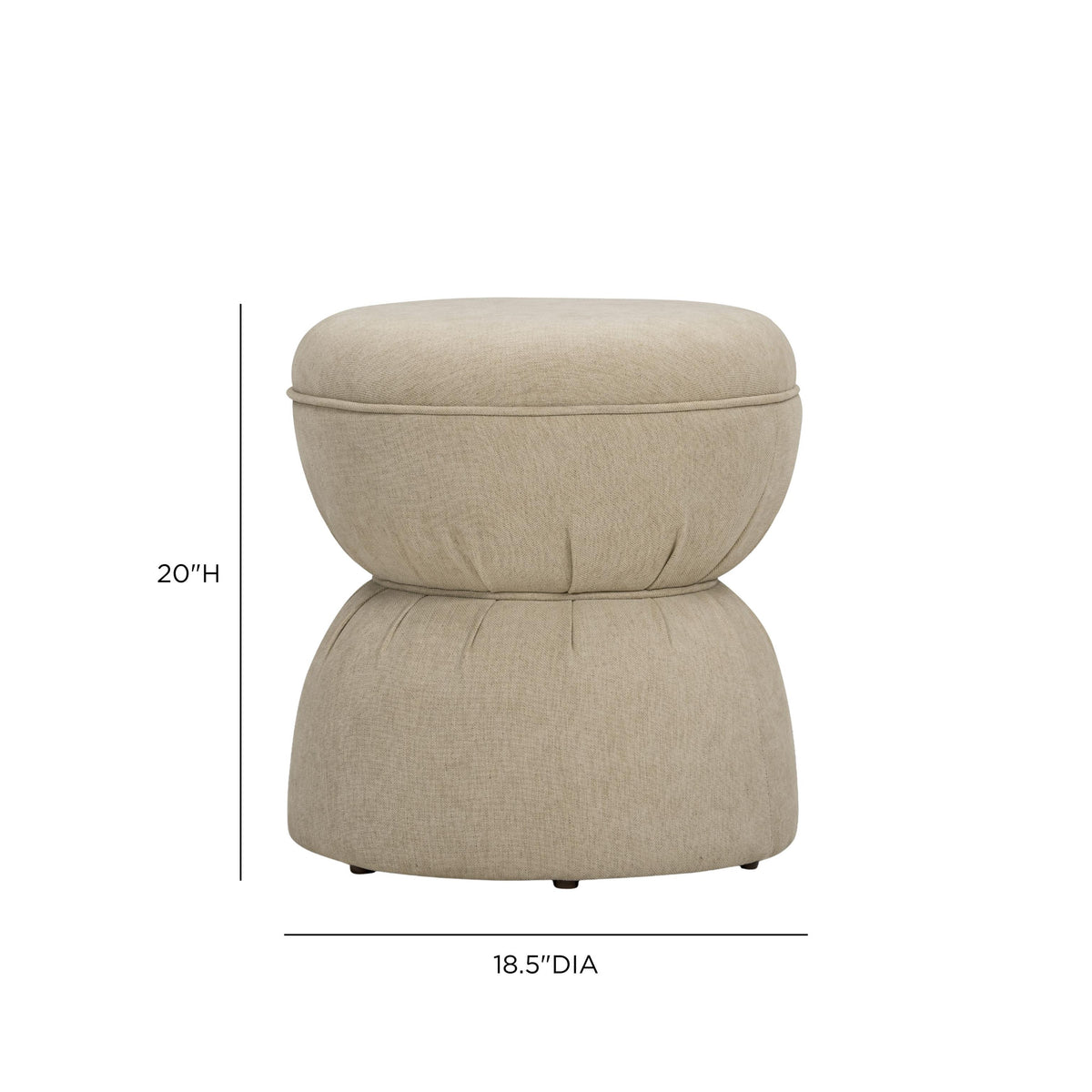 TOV Tomlin Tan Performance Chenille Game Ottoman
