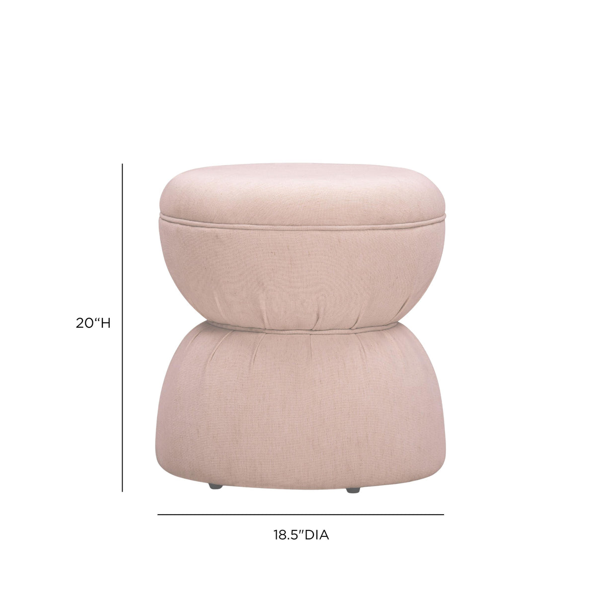 TOV Tomlin Light Pink Performance Chenille Game Ottoman