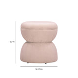 TOV Tomlin Light Pink Performance Chenille Game Ottoman