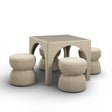 TOV Tomlin Tan Performance Chenille Game Table and Ottoman Set