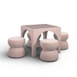 TOV Tomlin Light Pink Performance Chenille Game Table and Ottoman Set