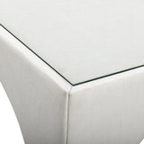 TOV Tomlin Cream Performance Chenille Game Table and Ottoman Set
