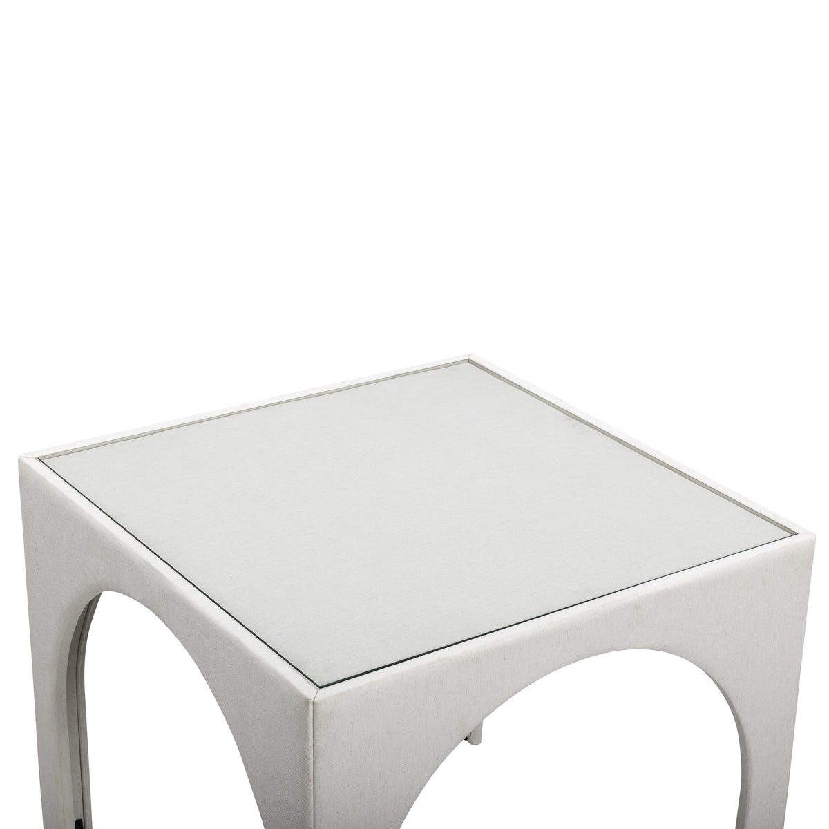 TOV Tomlin Cream Performance Chenille Game Table and Ottoman Set