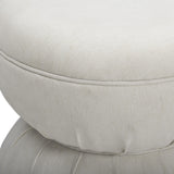 TOV Tomlin Cream Performance Chenille Game Table and Ottoman Set
