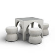 TOV Tomlin Cream Performance Chenille Game Table and Ottoman Set
