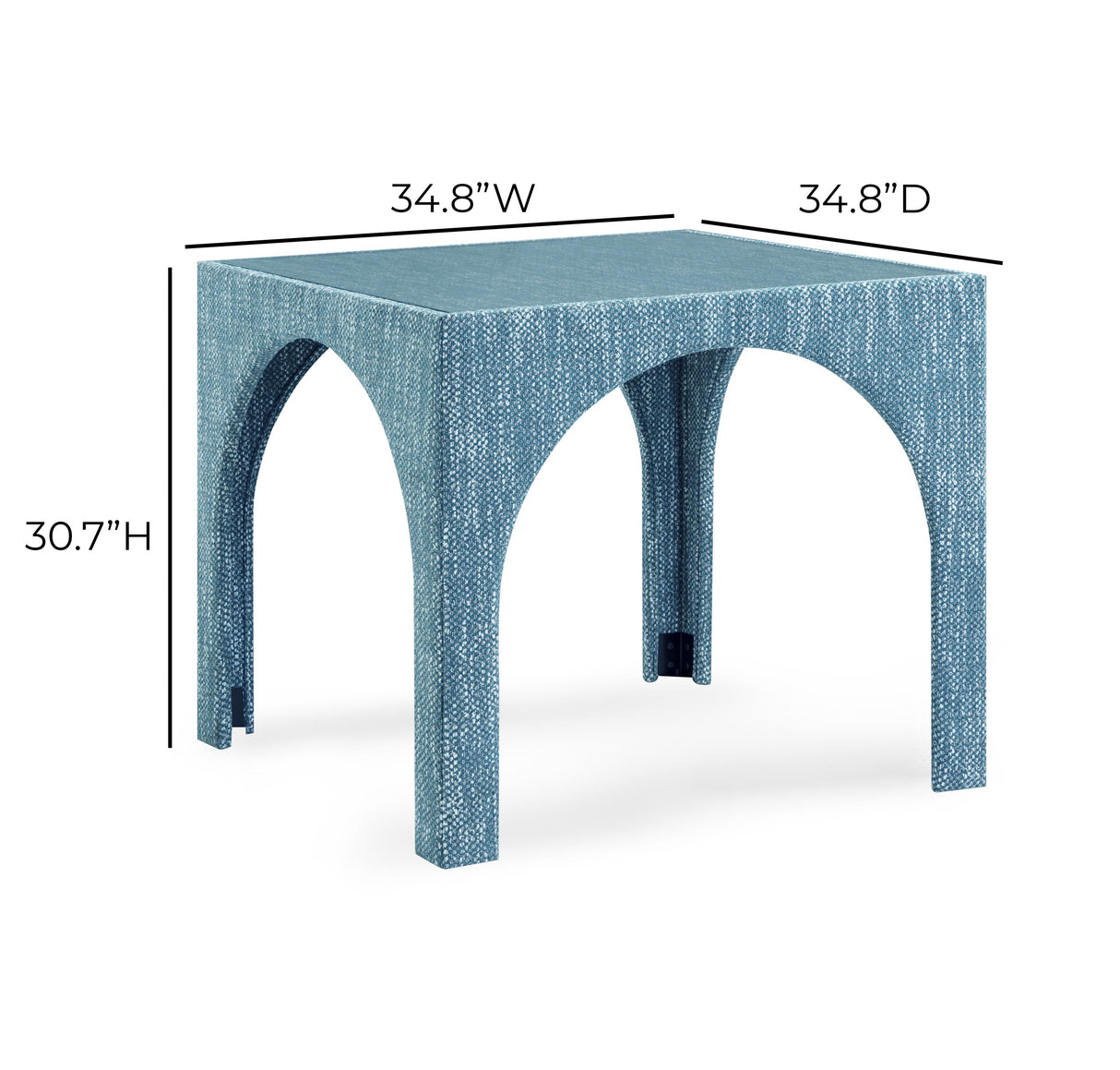 TOV Tomlin Teal Game Table and Ottoman Set
