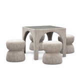 TOV Tomlin Beige Game Table and Ottoman Set