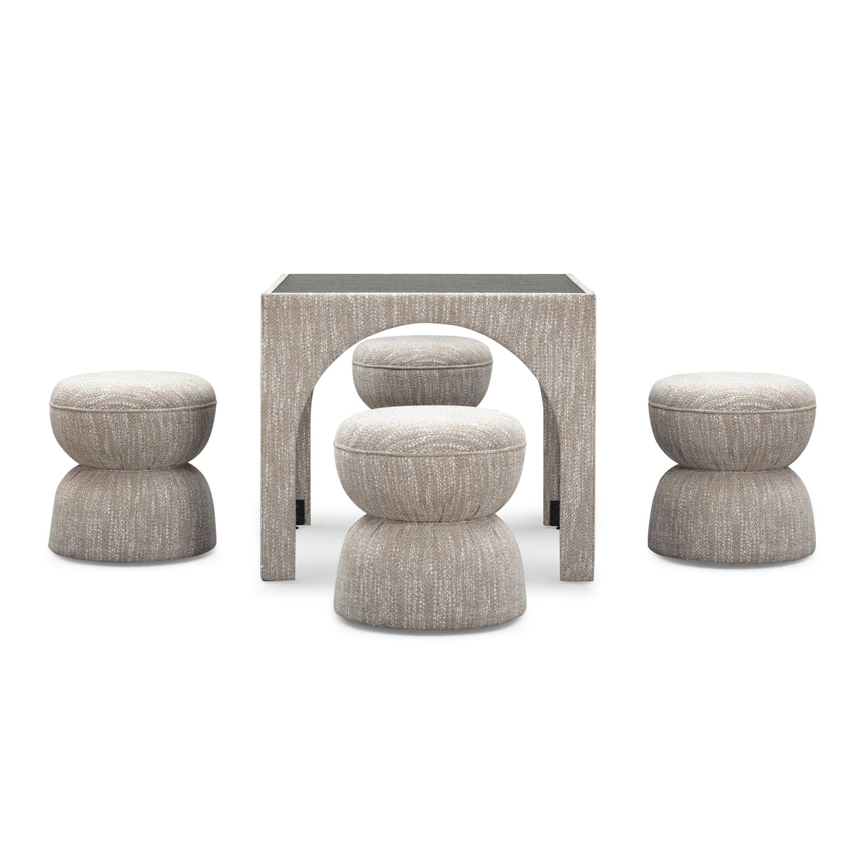 TOV Tomlin Beige Game Table and Ottoman Set