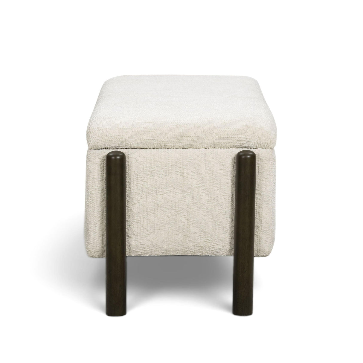 TOV Abby Cream Nubby Fabric Storage Bench