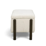 TOV Abby Cream Nubby Fabric Storage Bench
