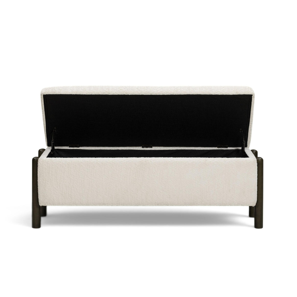 TOV Abby Cream Nubby Fabric Storage Bench