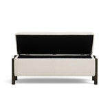 TOV Abby Cream Nubby Fabric Storage Bench
