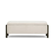 TOV Abby Cream Nubby Fabric Storage Bench