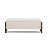 TOV Abby Cream Nubby Fabric Storage Bench