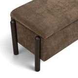 TOV Abby Brown Nubby Fabric Storage Bench