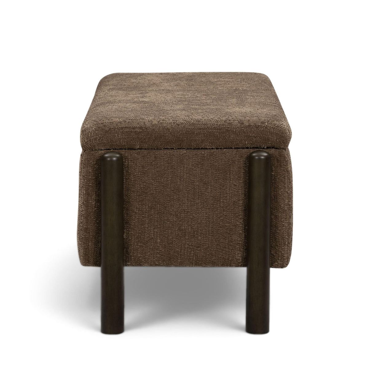 TOV Abby Brown Nubby Fabric Storage Bench