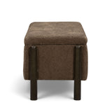 TOV Abby Brown Nubby Fabric Storage Bench