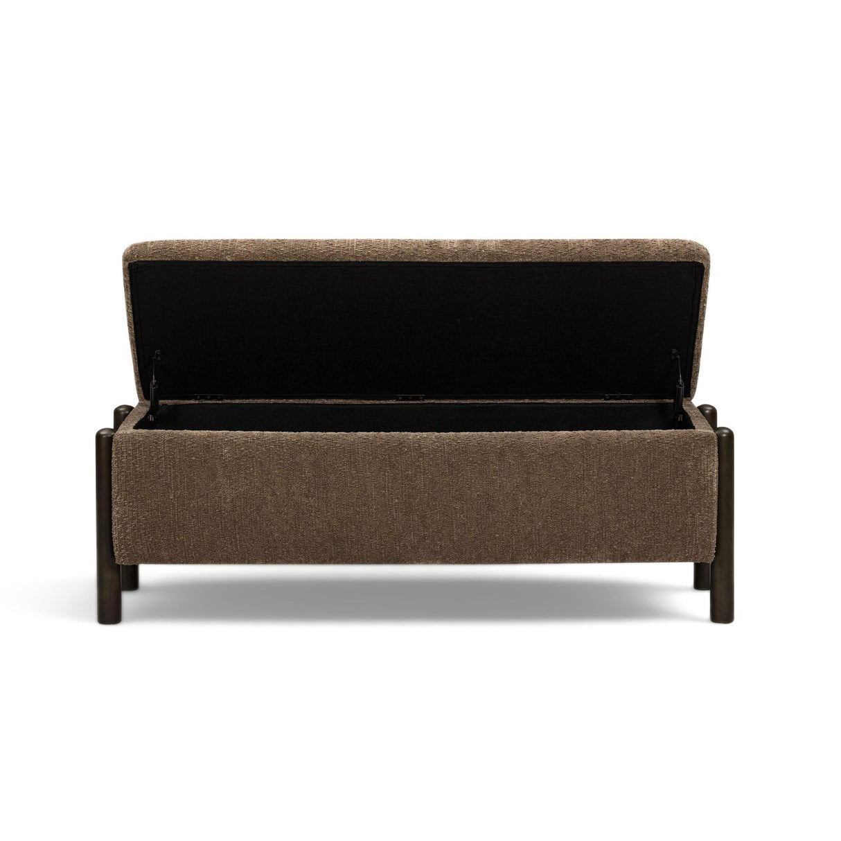 TOV Abby Brown Nubby Fabric Storage Bench