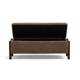 TOV Abby Brown Nubby Fabric Storage Bench