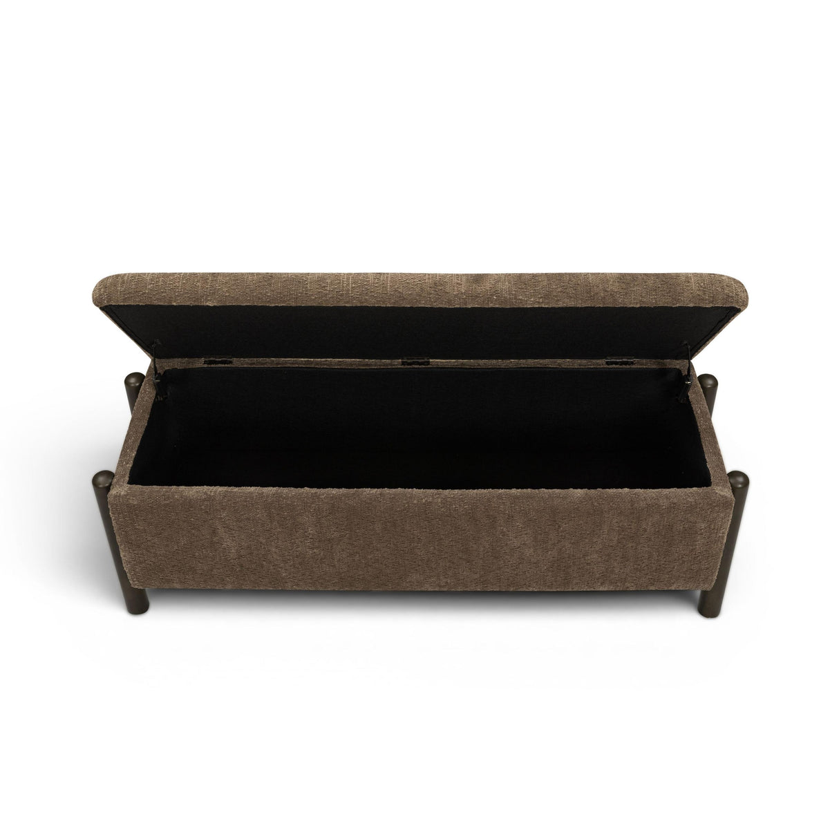 TOV Abby Brown Nubby Fabric Storage Bench