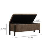 TOV Abby Brown Nubby Fabric Storage Bench