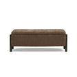 TOV Abby Brown Nubby Fabric Storage Bench