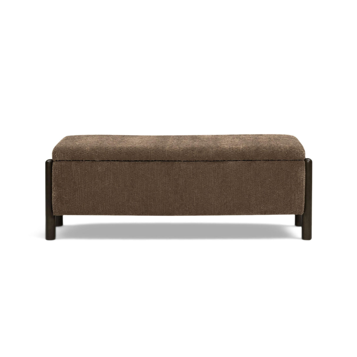 TOV Abby Brown Nubby Fabric Storage Bench