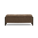 TOV Abby Brown Nubby Fabric Storage Bench