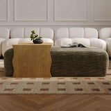 TOV Spencer Olive Green Performance Basketweave Ottoman with Bridge Table