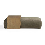 TOV Spencer Olive Green Performance Basketweave Ottoman with Bridge Table