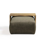 TOV Spencer Olive Green Performance Basketweave Ottoman with Bridge Table